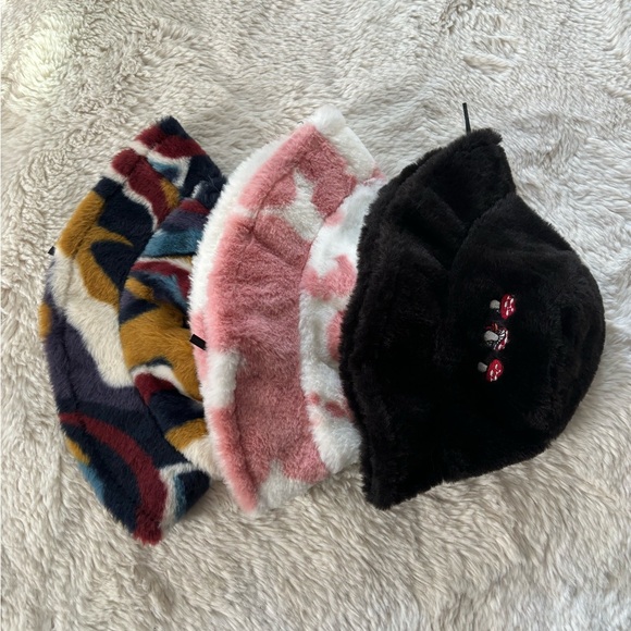 Accessories - Colorful Fuzzy Sherpa Bucket Hat Bundle